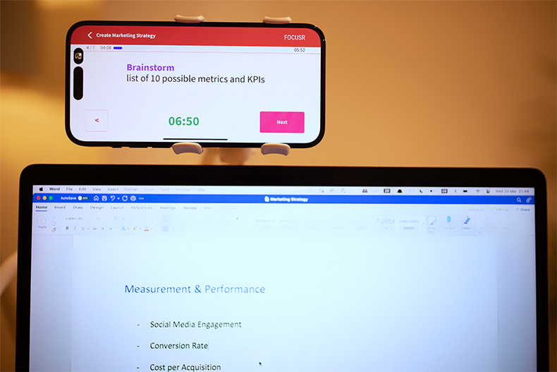 photograph of focus mode on phone